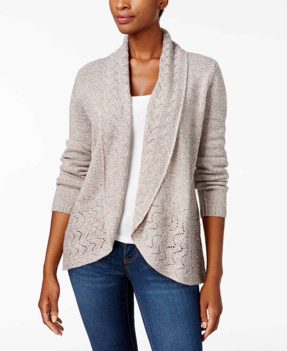 Karen Scott Women's Shawl-Collar Cardigan  Rustcopper Size Medium