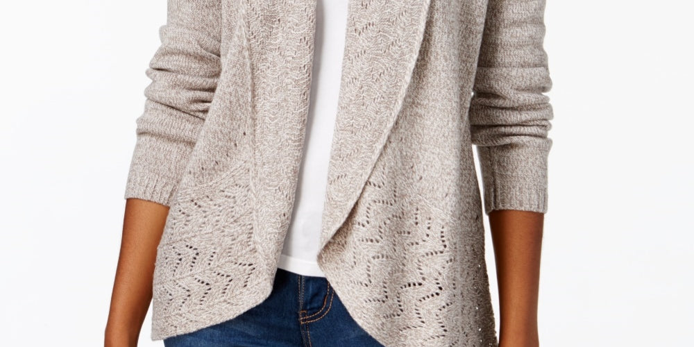 Karen Scott Women's Shawl-Collar Cardigan  Rustcopper Size Medium