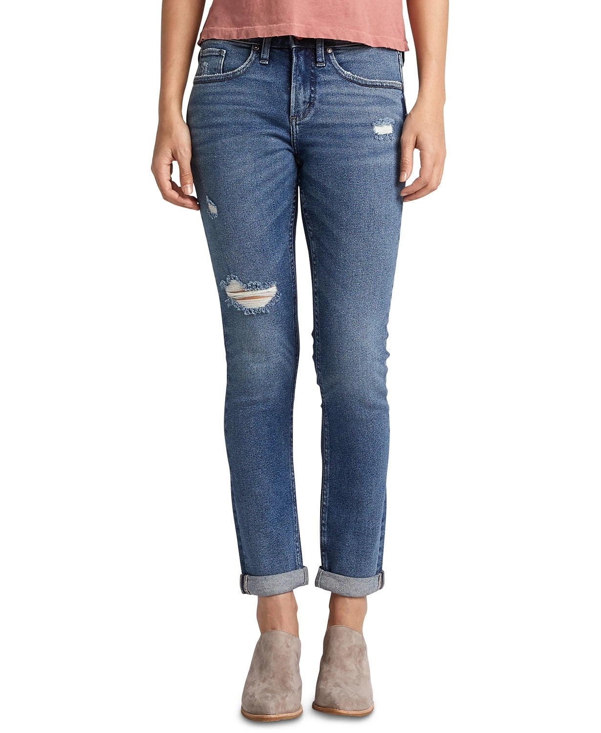 Silver Jeans Co. Women's Not Your Boyfriends Jean Blue Size 30X27