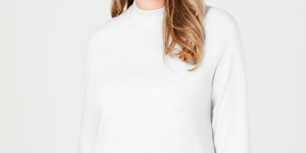 Karen Scott Women's Mock Neck Sweater White Size PS