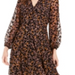 Tommy Hilfiger Women's Flocked MIDI Dress Brown Size 16