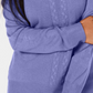 Karen Scott Women's Cable Knit Crewneck Sweater Purple Size Petite X-Large
