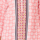 Charter Club Women's Petite Printed Split-Neck 3/4-Sleeve Top Pink Size Petite X-Large