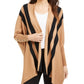 Alfani Women's Striped Open Front Cardigan Beige Size Petite X-Large