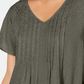 Style & Co Women's Textured Flutter Sleeve Top Green Size Petite Small