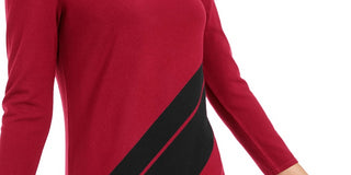 Alfani Women's Striped Asymmetrical Tunic Red Size PL