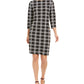 Charter Club Women's Textured Plaid Dress Black Size X-Large