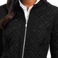 Charter Club Women's Quilted Mandarin Collar Jacket  Black Size X-Small