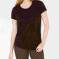 Style & Co Women's Cuffed Sleeve Cotton T Shirt Brown  Size Medium