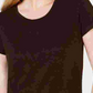 Style & Co Women's Cuffed Sleeve Cotton T Shirt Brown  Size Medium