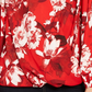 INC International Concepts Women's Floral Print Surplice Top Red Size PL