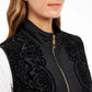 Charter Club Women's Velvet-Flocked Vest Black Size XX-Large
