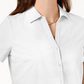 Karen Scott Women's Cotton Eyelet Shirt White Size PM
