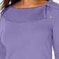 Karen Scott Women's Cotton Shawl-Collar Button Top Purple Size XX-Large