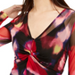 INC International Concepts Women's Printed Twist Front Top Black Size Petite Small
