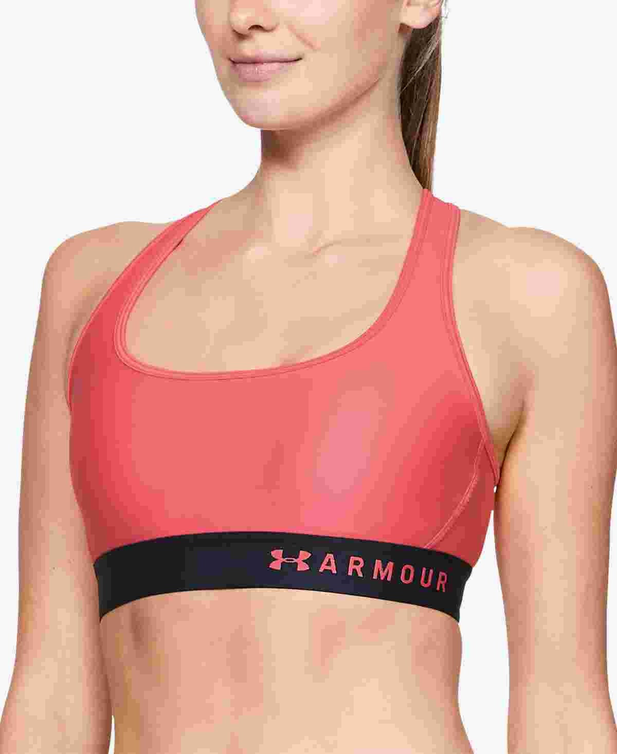 Under Armour Women's Armour Crossback Medium Impact Sports Bra Brght Pink Size Small