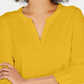 Charter Club Women's Supima Cotton Split Neck Top Gold Size PS