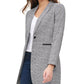 Tommy Hilfiger Women's Plaid One Button Elbow Patch Blazer Gray Size 0