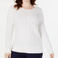 Karen Scott Women's Cable Knit Sweater White Size X-Small