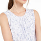 Calvin Klein Women's Floral Print Pleat Neck Top White Size X-Small