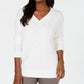 Karen Scott Women's Basket Stitch Sweater White Size Large