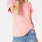 Style & Co Women's Burnout Texture T-Shirt Orange Size PP
