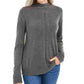 Karen Scott Women's Gray Patterned Long Sleeve Crew Neck Blouse Sweater Charcoal PS