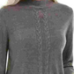 Karen Scott Women's Gray Patterned Long Sleeve Crew Neck Blouse Sweater Charcoal PS