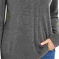 Karen Scott Women's Gray Patterned Long Sleeve Crew Neck Blouse Sweater Charcoal PS