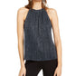 INC International Concepts Women's Petite Shine Halter Top Black Size -PS