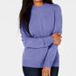 Karen Scott Women's Cable Knit Crewneck Sweater Purple Size Petite Medium