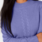 Karen Scott Women's Cable Knit Crewneck Sweater Purple Size Petite Medium