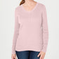 Karen Scott Women's Cotton V Neck Sweater Pink Size Medium