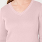Karen Scott Women's Cotton V Neck Sweater Pink Size Medium
