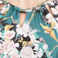 JM Collection Women's Petite Printed Chain-Neck Top Green Size Small