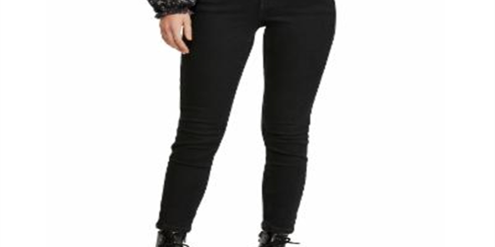 Free People Women's Riley Denim Yoke Skinny Jeans Black Size 24