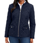 Charter Club Women's Quilted Mandarin Collar Jacket Blue Size X-Small
