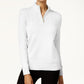 Karen Scott Women's Cotton Half Zip Sweater White Size PSM