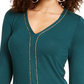 Thalia Sodi Women's Chain Trim Top Green Size X-Large