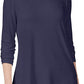 JM Collection Women's Solid Long Sleeve Turtle Neck Top Blue Size Petite Medium