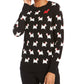 Charter Club Women's Dog Print Crewneck Sweater Black Size X-Large