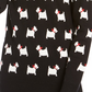 Charter Club Women's Dog Print Crewneck Sweater Black Size X-Large