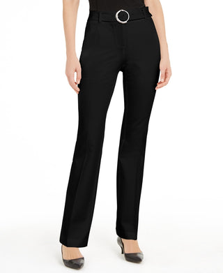 Alfani Women's Belted Wide Waistband Trouser Pants  Black Size 2 Petite