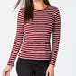Charter Club Women's Metallic Stripe Top Red Size Medium