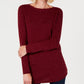Karen Scott Women's Curved Hem Tunic Sweater Red Size Petite Small