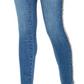 INC International Concepts Women's Tweed Trim High Rise Skinny Jeans Blue Size 18