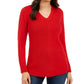 Charter Club Women's V Neck Sweater Red Size XX-Large