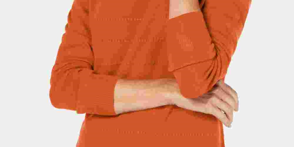 Karen Scott Women's Textured Stripe Sweater Orange Size X-Small