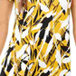 Alfani Women's Printed Round Hem T Shirt Yellow Size PL