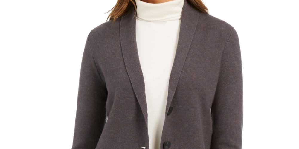 Charter Club Women's Blazer Gray Size XX-Large
